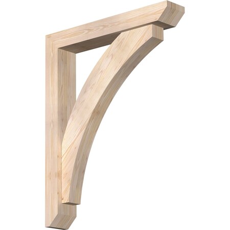 Ekena Millwork Thorton Slat Smooth Bracket w/ Offset Brace, Douglas Fir, 5 1/2"W x 32"D x 40"H BKT0604X32X40THR06SDF